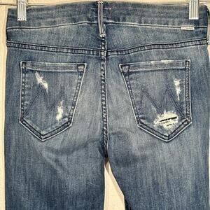 MOTHER The Looker Ankle Fray Jeans Size 25 Distressed‎ Denim Naughty Intentions